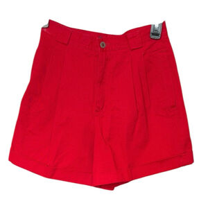 Liz Sport Red Cotton Cuffed Shorts Size 4 Vintage